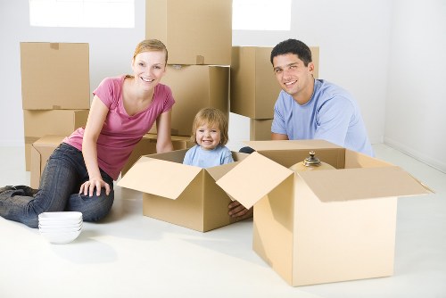 Packing boxes and wrapping household items for a Shoreditch move