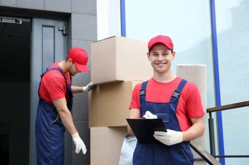 Prepared student move with labelled boxes and furniture in Shoreditch