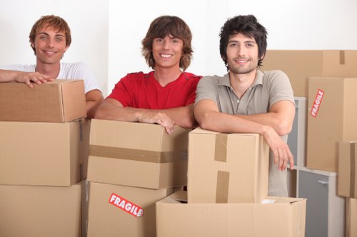 Business furniture and equipment being prepared for a Shoreditch move
